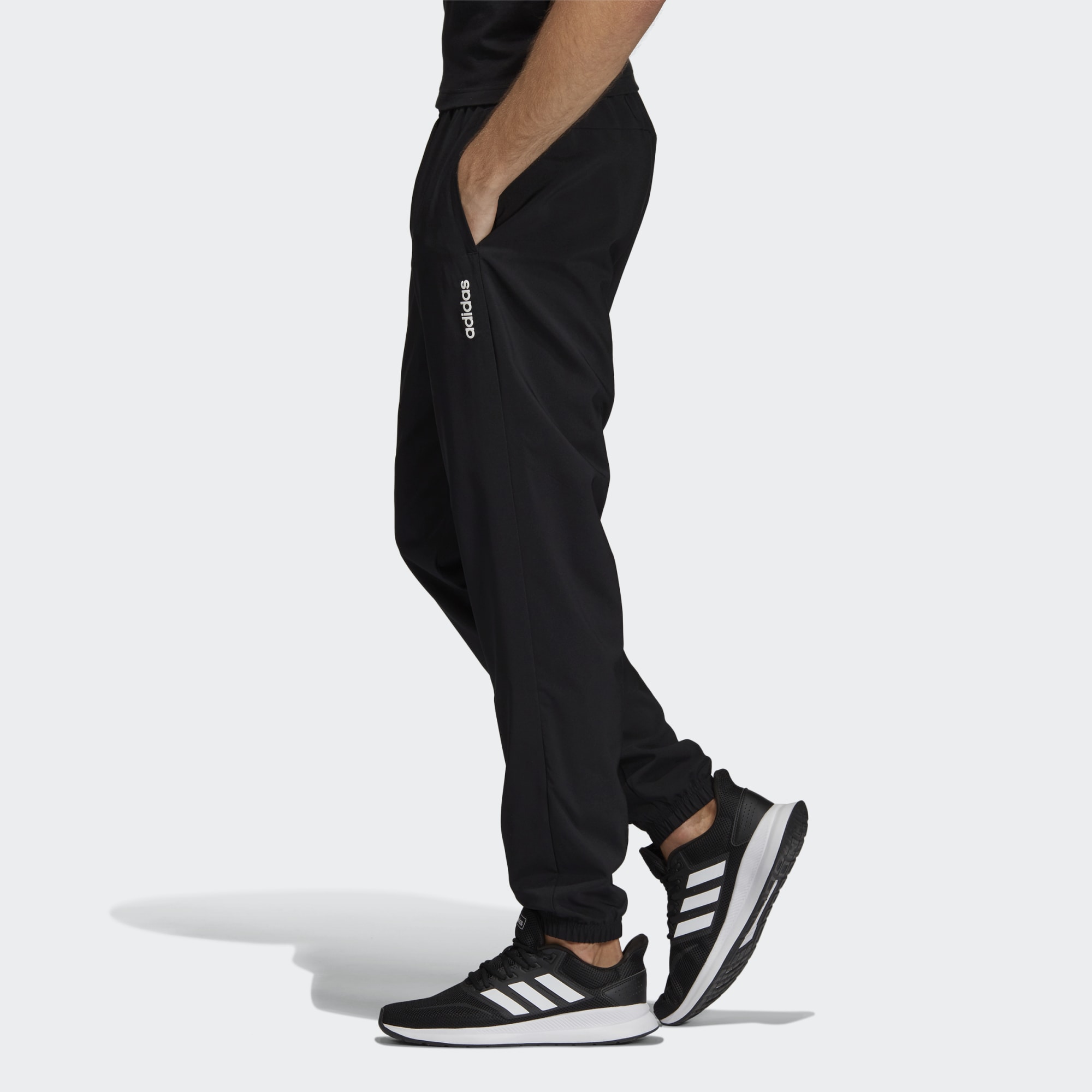 plain black adidas tracksuit bottoms
